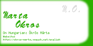 marta okros business card